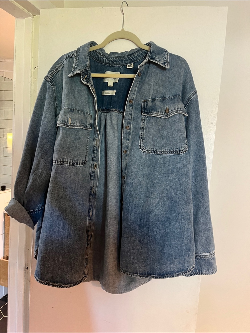 Universal Thread Washed Blue Oversized Denim Shirt